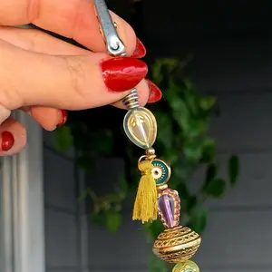Esmerelda - Boho Beaded Bracelet Fastener Tool: ATM Card Grabber Keychain
