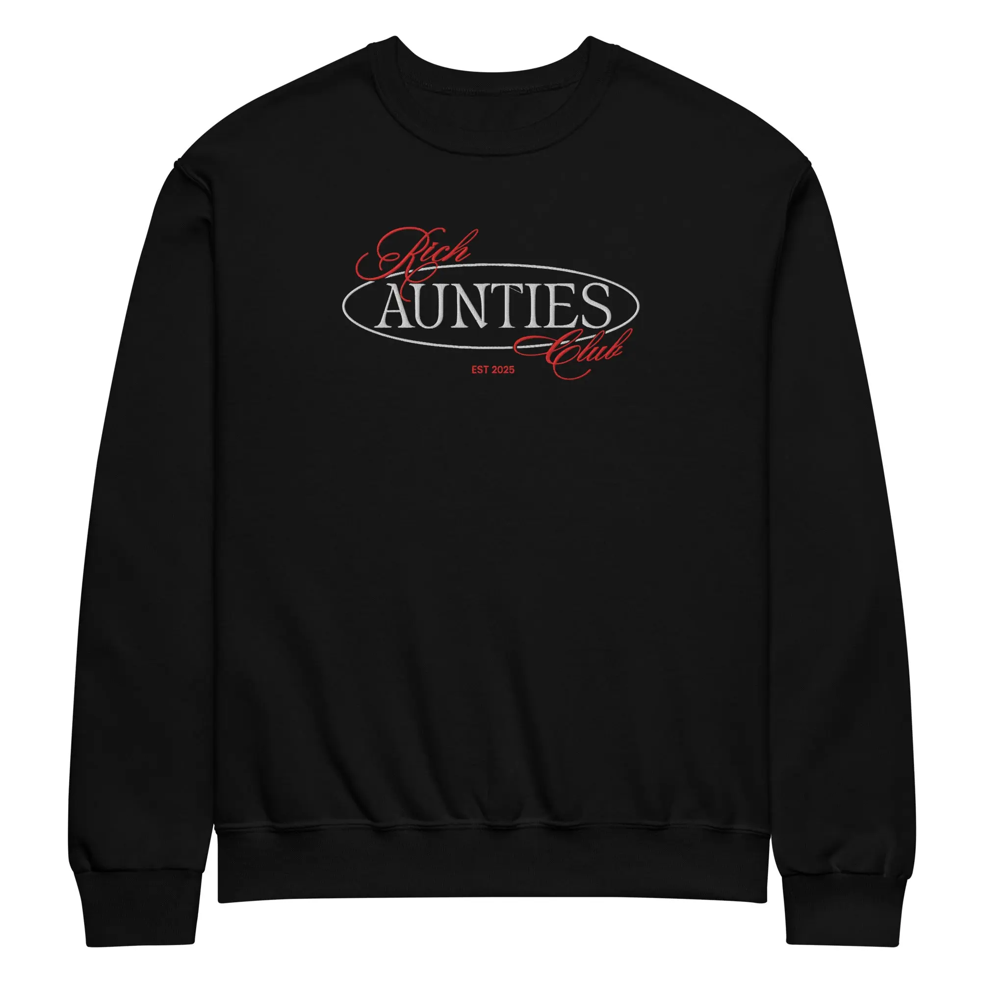Rich Aunties Club 90s Design Crew Neck Sweatshirt - Black