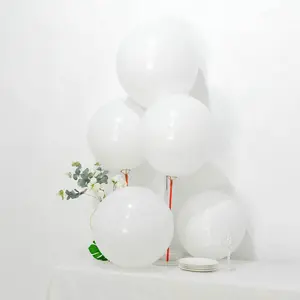10 Pack 18" Matte Pastel White Helium or Air Latex Party Balloons