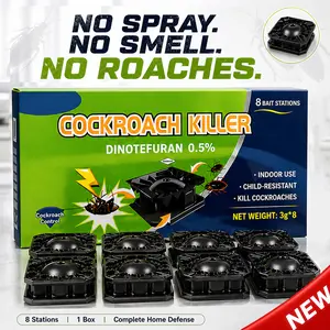 8 Pack Roach Killer Bait Stations – Odorless Cockroach Trap Indoor, Safe for Pets & Family, No Touch No Mess, Fast Acting Nest Killer for Kitchen & Home
