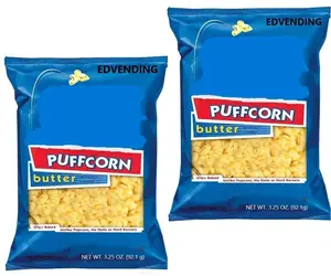 EDVENDING Butter Puffcorn Snacks Oven Baked No Hulls 3.25 oz 2 Pack Perfect for Sharing On-the-Go Oven Baked Delight No Hassle Snack