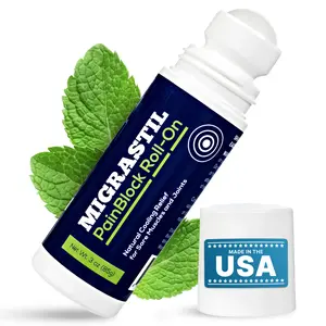 Migrastil PainBlock Cooling Roll-On for Aches & Soreness - 3oz Made in the USA Natural Relief Solution for Muscle Joints