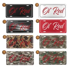 Ol' Red License Plate Camo Gift, Mr Fox Art, Japanese Art Decor, Car Accessories Personalized