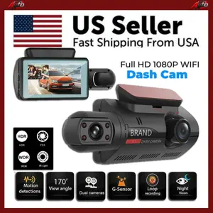 1080P Dual Lens Car DVR Dash Cam Video Recorder G-Sensor Front And Inside Camera