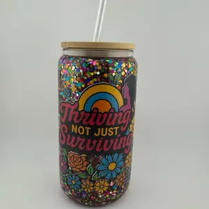 16oz glitter cup