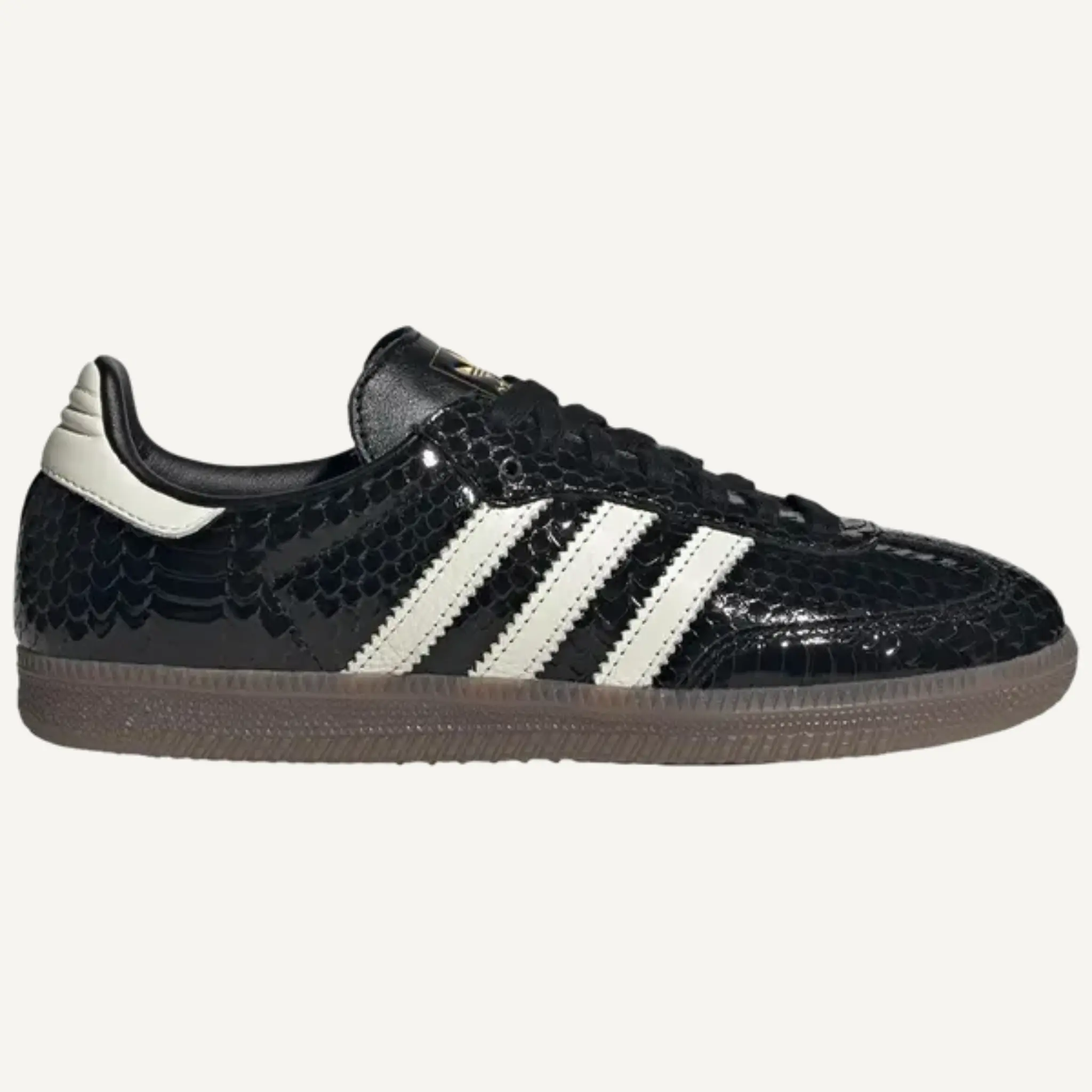 Adidas Samba OG Sneaker for Women, Core Black Snakeskin Patent Leather with Gum Sole Footwear - IH9015, Sports Shoes, Sambas Shoes, Athletic