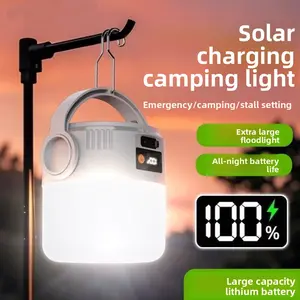 Solar camping light Outdoor charging camping light LED bulb light Household emergency night market long battery life stall light