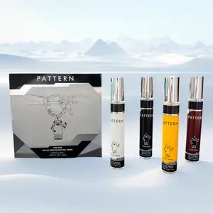 Pattern Men's Perfume Gift Set - 4 x 20ml Portable Cologne Bottles - Vanilla & Agarwood Scent - Ideal for Daily Life, Dating & Gifts - Long Lasting Freshness - Perfect for Valentine's Day