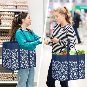 Reusable Grocery Bags Foldable Tote Bags Bulk with Handles Shopping Bags for Groceries