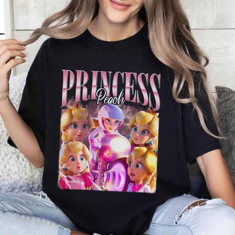 Princess Peach Shirt, Vintage Princess Peach Shirt, Mario Game Homage Shirt, Mario Bros Video Game Shirt, Funny Super Mario Shirt