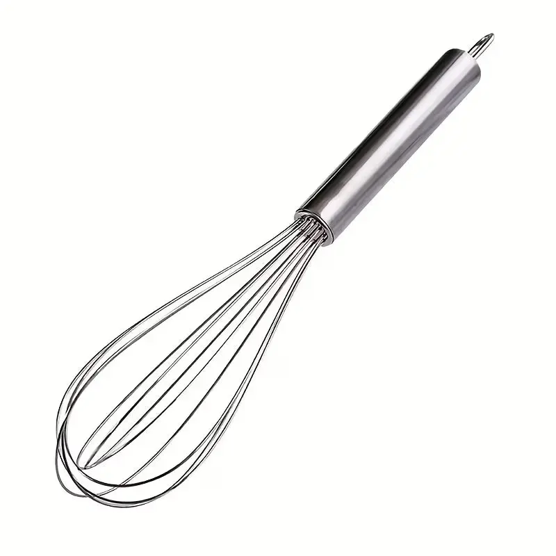 10-Inch Sturdy Stainless Steel Whisk - Heat-Safe, Corrosion-Resistant Manual Kitchen Baking Utensil for Home Cooks, Pans & Bakeware Use, Baking Utensils