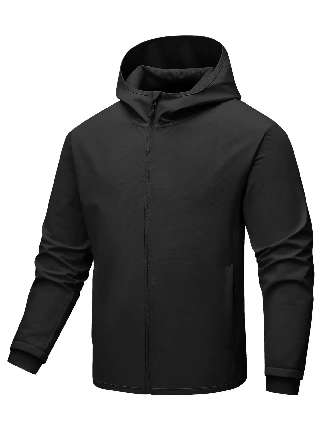 Men's Solid Sports Jacket Zip Up Pocket Windproof Waterproof Outdoor Hiking Camping All Seasons Windbreaker Outerwear, active lifestyle, must have item, on the go, everyday wear, essential piece, trendy style