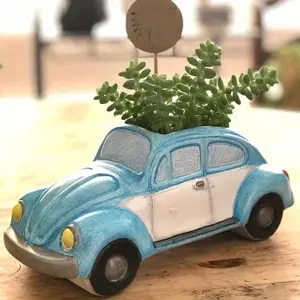 1pc Vintage Car Shaped Resin Flower Pot - Festival Garden & Home Decor, Ideal for Courtyards, Balconies, Porches & Outdoor Garden Decoration