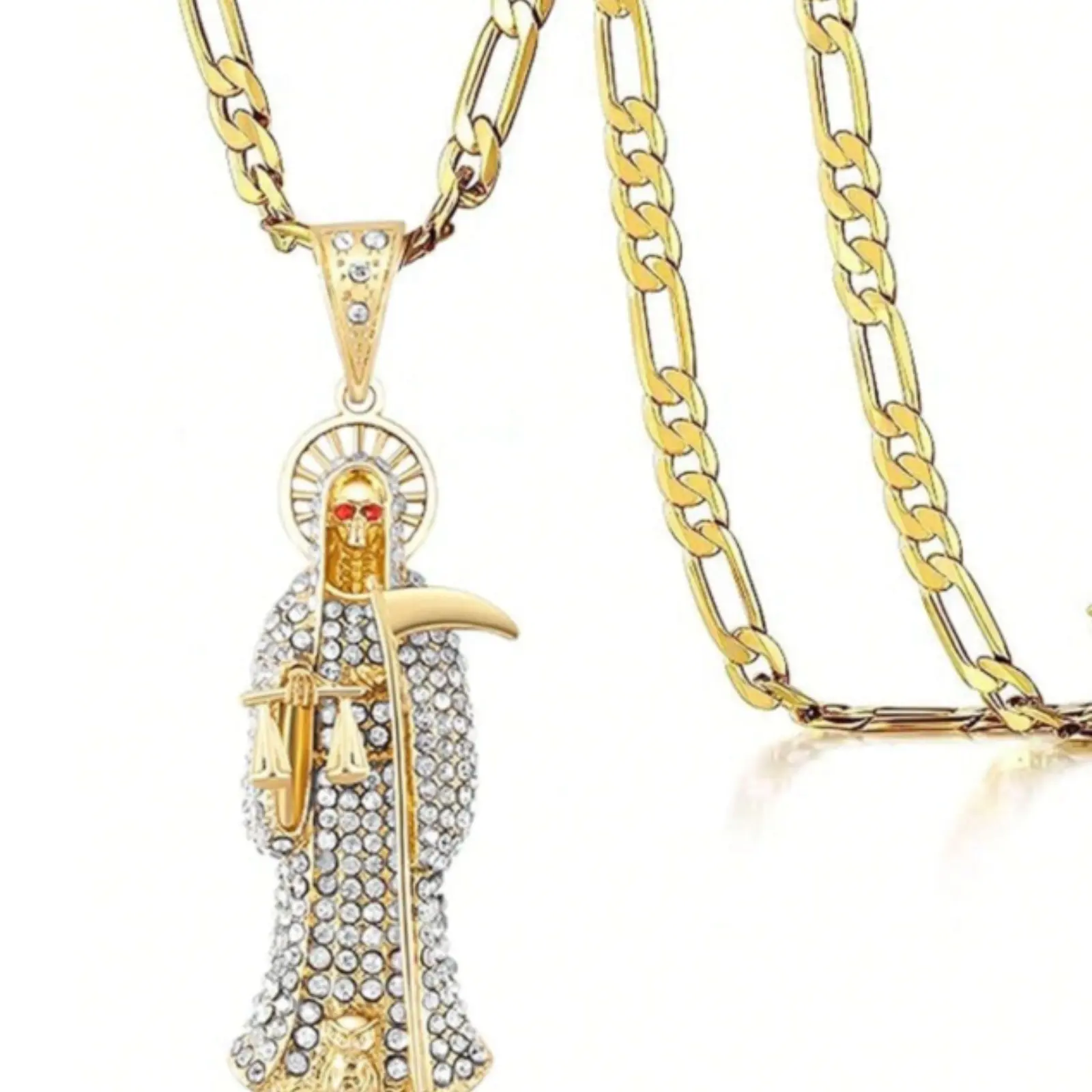 Simple decorative Santa Muerte necklace suitable for everyday wea