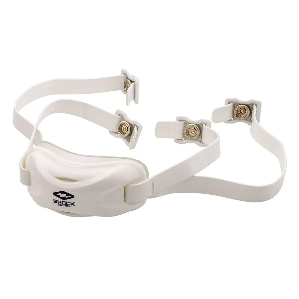 Shock Doctor Core Chin Strap - Adjustable for Comfortable Fit, 4-Point High/Low System, Contour Foam Liner, No-Slip Snaps, Superior Protection - Chest Protector