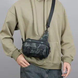 Men's Trendy Camo Crossbody Bag Multifunctional Sports Sling Backpack with Multiple Compartments Large Capacity PU Leather Perfect for Outdoor Activities and Commuting Secure Travel Bag Trendy Sling Style PU Leather Bag