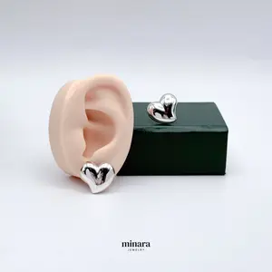 MINARA 950 Silver TERNURA Heart Earring. Large Earring