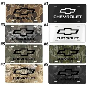 8 Styles Chevrolet Bowtie Logo License Plate Collection Chevy Performance Vanity Front Tag Auto Deco