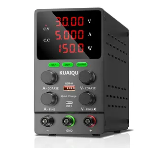 Adjustable 30v/5a Dc Power Supply, Ovp Overvoltage Protection, Ocp Overcurrent Protection, USB Type-C Fast Charging, Portable Lab Power Source