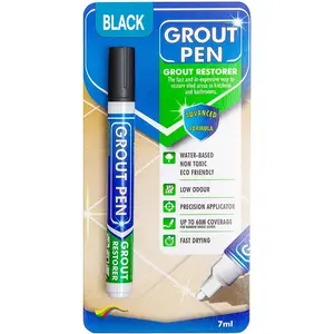 Grout Pen Black Tile  Marker:  Grout , Tile Grout Colorant and Sealer Pen - Black, Narrow 5mm Tip (7mL)