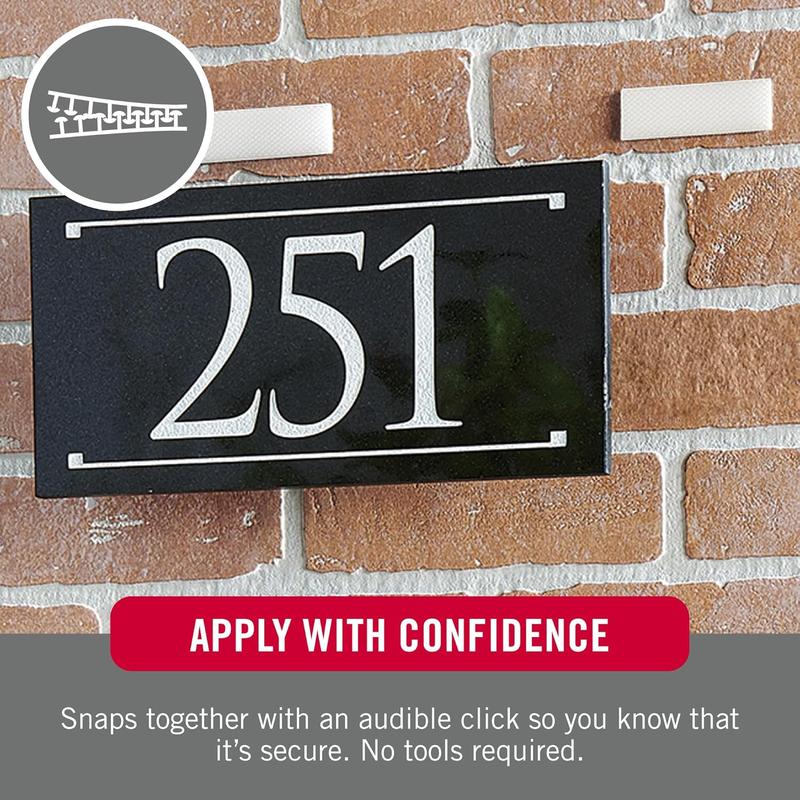 Brand Toll Tag Mounting Strips with Adhesive | Snap-Lock Reclosable Fasteners | 4 Sets, 3 x 1 in Heavy Duty Tape | Super Strong Holding Power Indoors or Outdoors, White