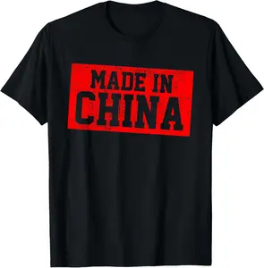 100% Cotton Unisex Funny Made In China Born In Gift T-Shirt