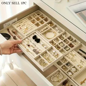 1pc Drawer style partitioned jewelry box, partition tray, empty tray jewelry display rack, bedroom dressing and storage, jewelry earrings, necklaces, rings, earrings, earrings, headband ropes, hand jewelry display, dust-proof storage props drawe