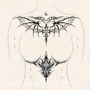 Gothic Swings Pattern Temporary Tattoo Sticker, 2 Sheets Waterproof Temporary Tattoo Decals, Body Art Decoration for Women & Girls