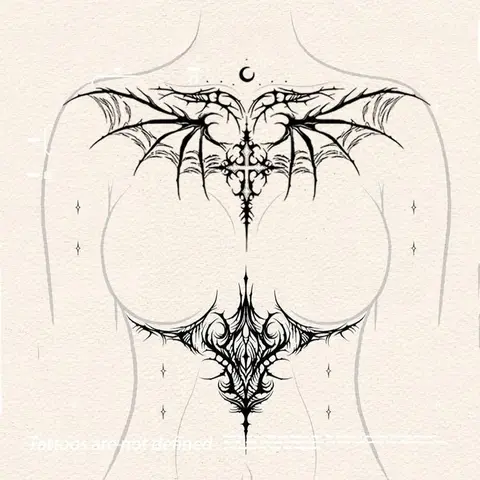 Gothic Swings Pattern Temporary Tattoo Sticker, 2 Sheets Waterproof Apply Easily Temporary Tattoo Decals, Body Art Decoration for Women & Girls & Adults Fake Tattoos