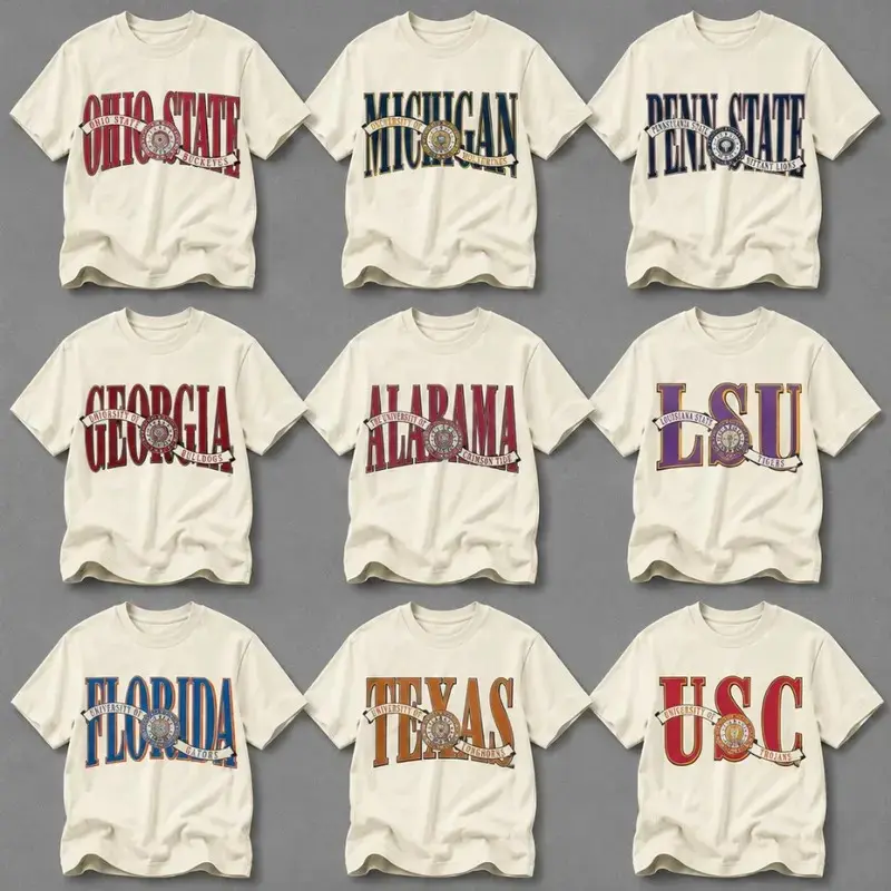 Vintage College Typography T-Shirt, Retro University Lettering Shirt, Classic Campus Graphic Tee, Alumni Pride Apparel, College Football Fan Shirt, Distressed Varsity Logo Tee, Game Day Spirit Shirt, Unisex Sports Gift,