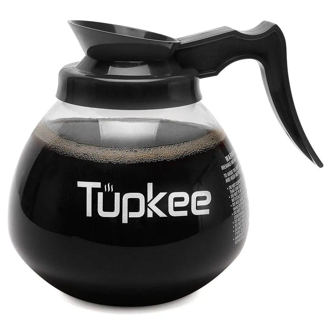 Tupkee Commercial Coffee Pot Replacement - SHATTER-RESISTANT Restaurant Glass Decanter Carafe - 64 oz 12 Cup, Compatible with Wilbur Curtis, Bloomfield, Bunn Coffee Pot