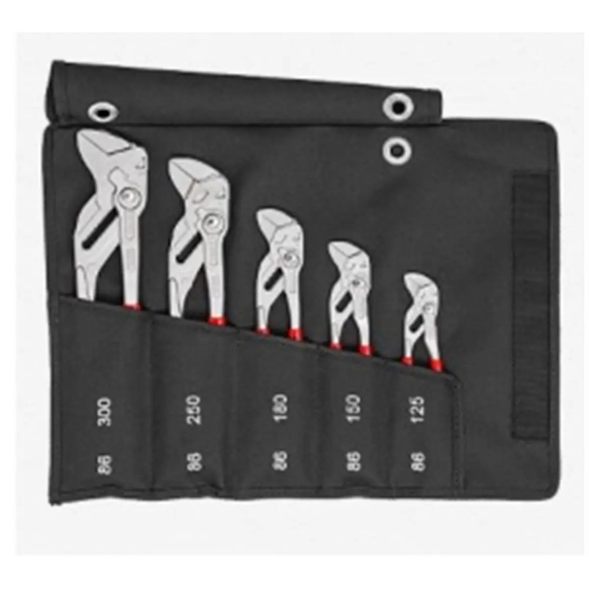 Knipex KNP001955S4 5-Piece Universal Adjustable Wrench Set - Tool Roll Included, Bending Function, Parallel Jaws, 0 Backlash, 5 lbs Weight, Holding & Gripping Tools