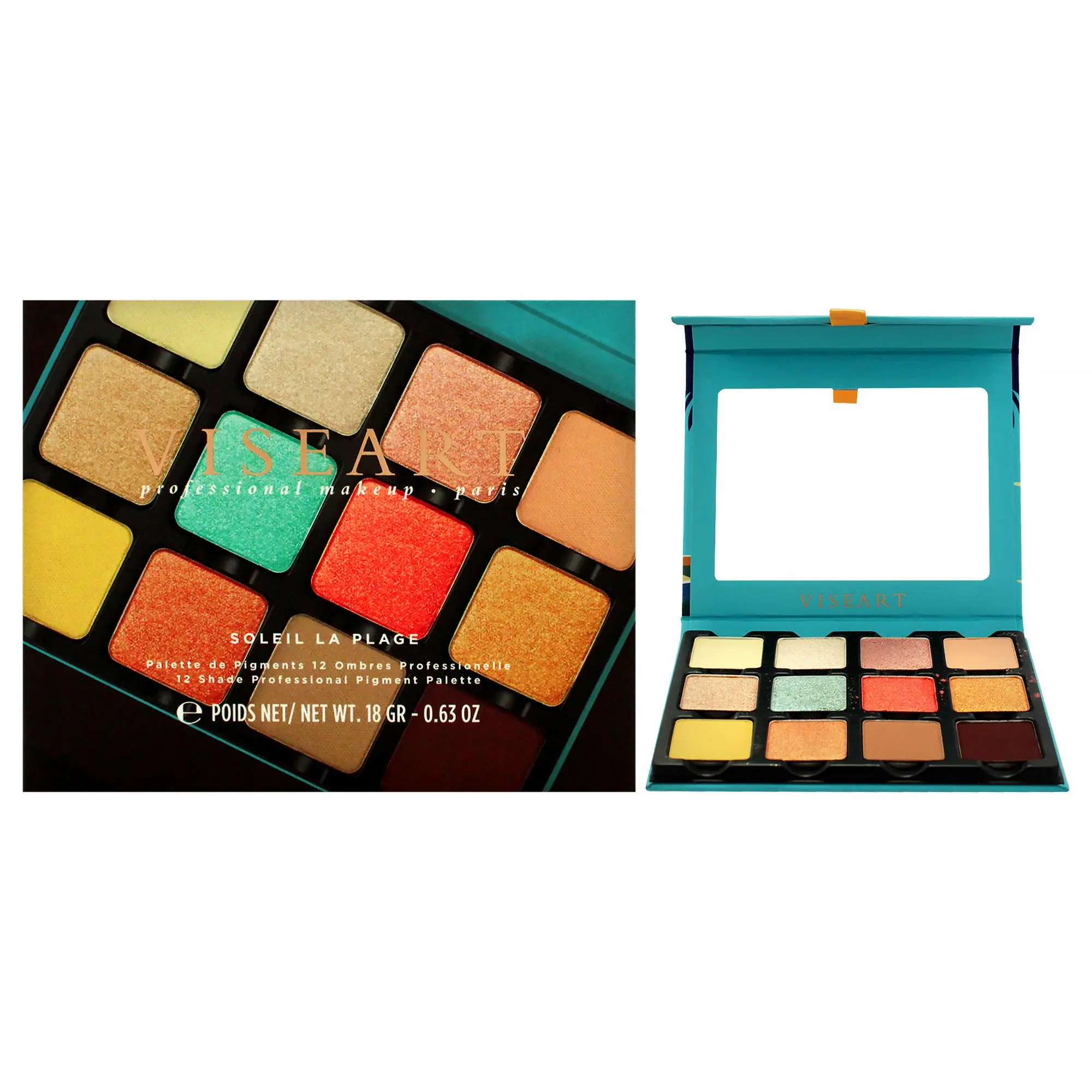 Viseart Paris Soleil La Plage Etendu Eyeshadow Palette - Women's Cosmetic, 0.63oz Eye Makeup Product
