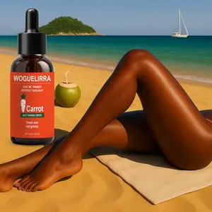 Carrot Bronzer Oil, Sunscreen Bronzing Enhancer, Fresh and Non-Greasy Formula, Ideal for Natural Tan, Lightweight Application, Sunless Self Tanner, Sunless Tan Drops