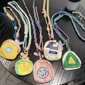 Crossbody Phone Lanyard with Mini Coin Purse Adjustable Braided Strap Anti-Loss Travel