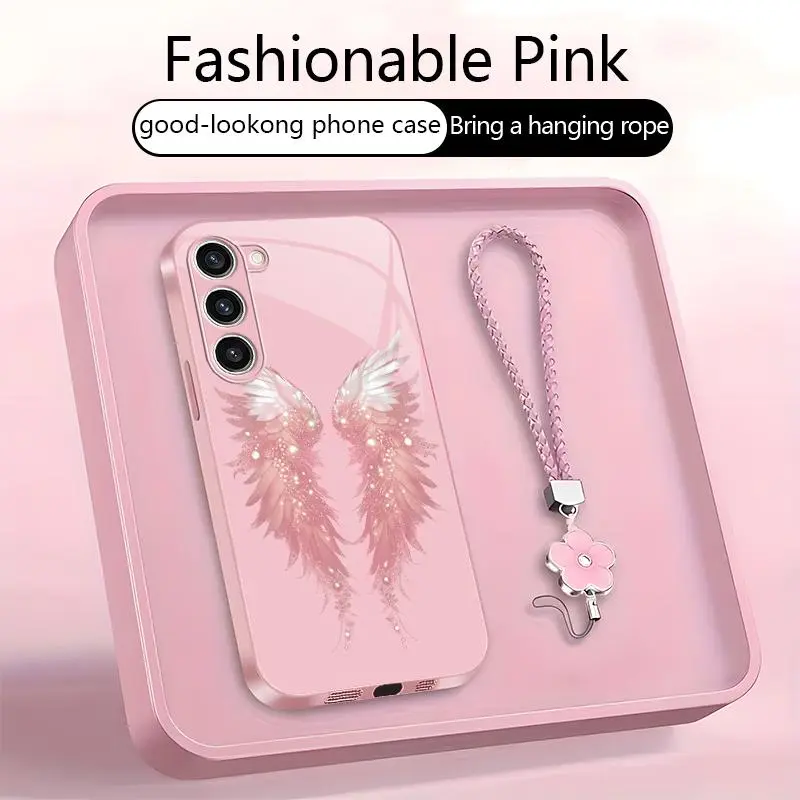 Suitable for [Galaxy S23+ ] Women's high-end  phone case，includes a free four-leaf clover lanyard featuring a premium, minimalist design; enjoy free shipping when you buy now！YM99