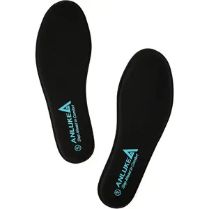 Memory Foam Insoles for Men & Women - 1 cm Thick Replacement Cushion Shoe Inserts for Work Boots, Running Shoes, Hiking, Sneakers & Loafers - Shock Absorbing Support for Foot Pain Relief & All-Day Comfort Black