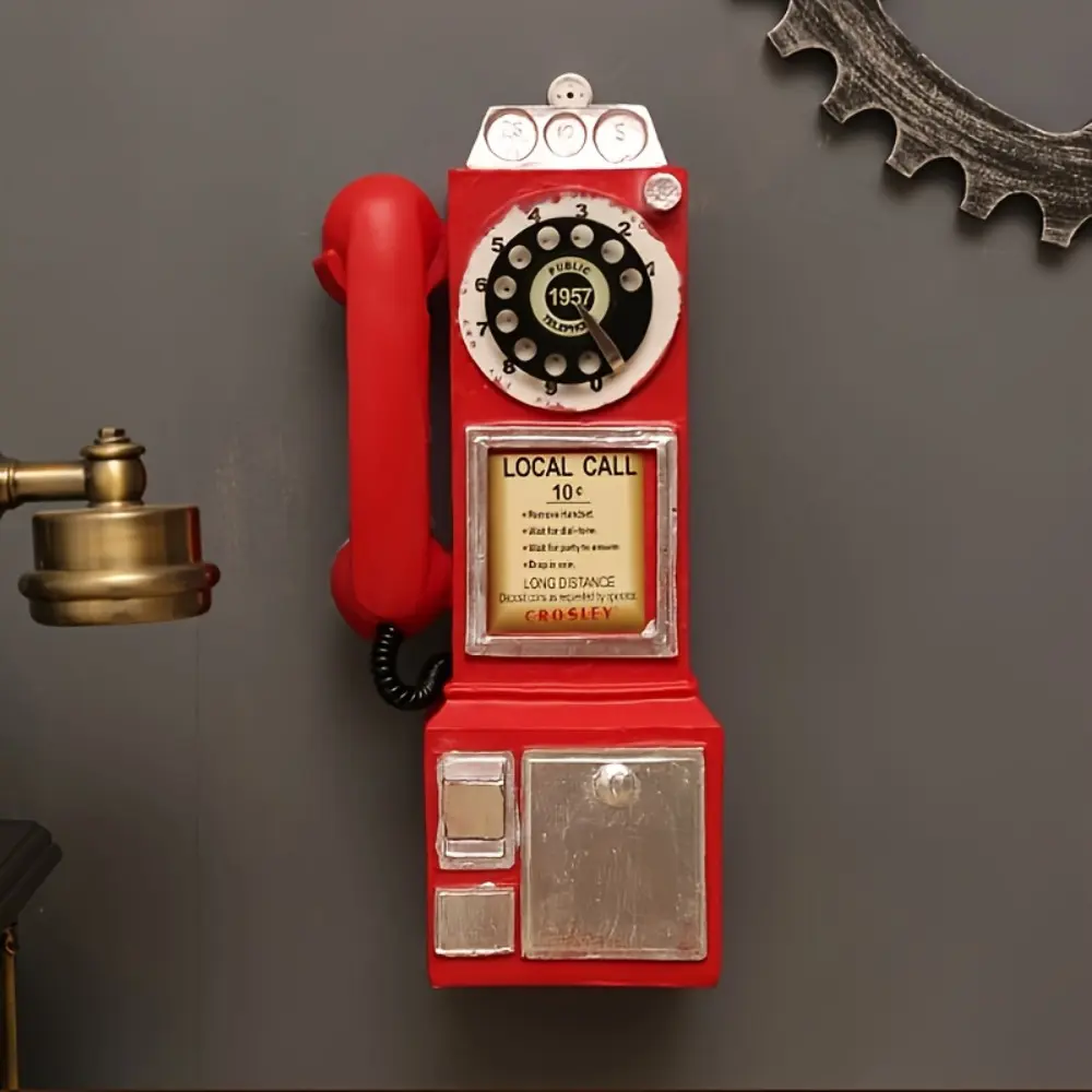 Vintage Resin Phone Wall Decor - Artistic Coffee Shop, Bar, Restaurant, Living Room, Hotel Or Home Decoration