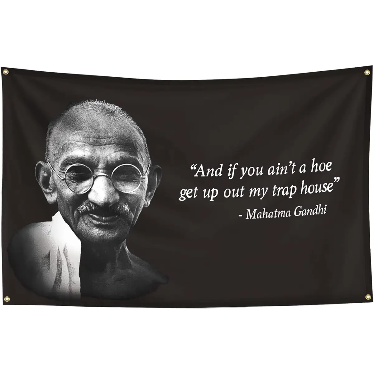 Chief Gandh 3x5Ft Synthetic Festive Banner - UV-Resistant Print, Fade-Resistant Decorative Tapestry with 4 Brass Grommets, Hanging Wall Decor, Wall Hang Gandhi Flag for Bedroom Dorm Backdrop