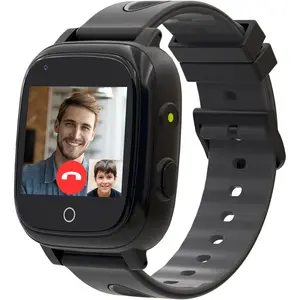 Kids Smart Wristwatch for Boys (Ages 5-12) - Durable Wearable Device with Phone Video Call, Voice Chat, SOS, GPS Tracker, Digital Camera, Alarm, Pedometer, Flashlight, Button-Operated Clock - Black Gift