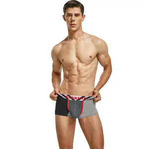 Cross-border hibin seobean men's underwear boxers Korean version fashion low waist U convex sexy color matching trend student