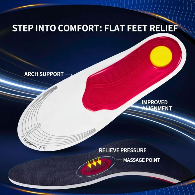 Steady Step Insoles, Plantar Fasciitis Arch Support Orthotic Insoles for Men - Gel Insole| Arch Support Flat Feet Heel Pain Fallen Arches Shock Absorption Insole for Women & Men