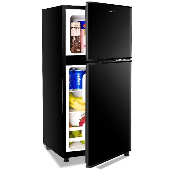 KRIB BLING 3.5 Cu.ft 2-Door Vintage Fridge with Separate Top Freezer, Retro Design Compact Refrigerator for Household Use
