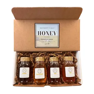 The Beekeeper’s Sampler American Honey Variety Gift Set with Four 4oz Jars from Southern California & Montana