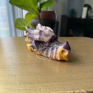 Volcano Agate Crystal Dragon Skull