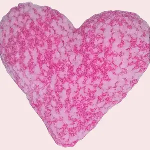 Handcrafted Super Soft Crocheted Chenille Heart Shaped Pillows
