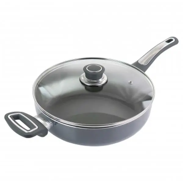 Oster 3.5 qt. Round Aluminum Saute Pan with Lid, Kitchen Cookware