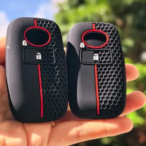 Premium Protective Key Cover - Silicone Car Remote Key Case Remote Flip Key FOB Shell For Toyota RAIZE For Daihatsu Rocky 2 Buttons Fob Key Chain Accessories