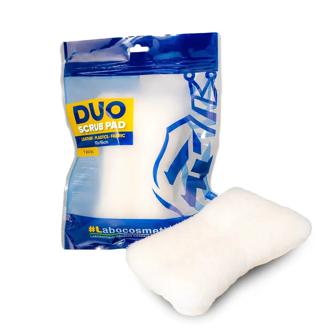 Labocosmetica Dual-Sided Scrubber Pad - Dual Sided Sponge for Deep Cleaning Leather, Plastic, Fabric, Home Care Sponges Accessory, Double-Sided