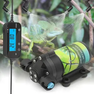 Misting System with Timer, 6 Adjustable-Joint Nozzles, Self-Priming Pump, Quiet Fine Mist for Chameleons, Geckos, Frogs & Terrariums
